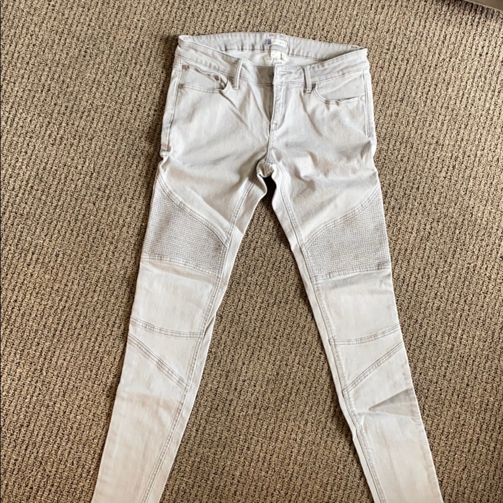 Roxy Women's Gray Silver Moto Skinny Jeans 30